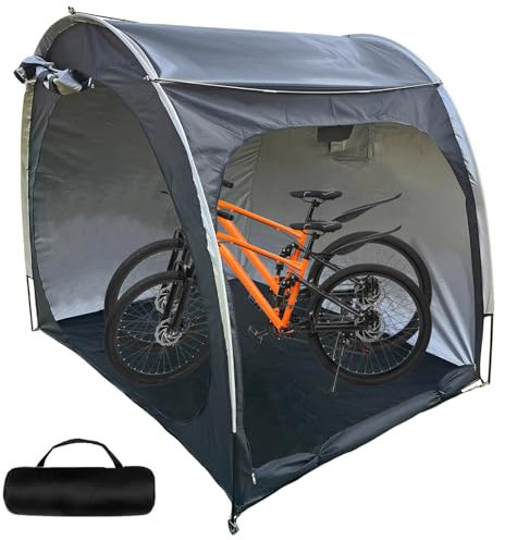 joukares Bike Storage Tent, Waterproof Portable Shed with UV Protection, Quick Setup Outdoor Shelter for Garden, Accommodates 2-4 Bicycles Black