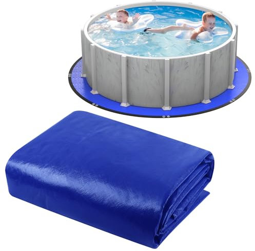 TIXANF 18FT Round Pool Ground Cloths, 12 x 12 Mesh Count Heavy Duty Pool Liner Pad, Anti-Aging Puncture Resistant Pool Ground Mat, Waterproof Pool Liner Protector Tarp for Above Ground Swimming Pools