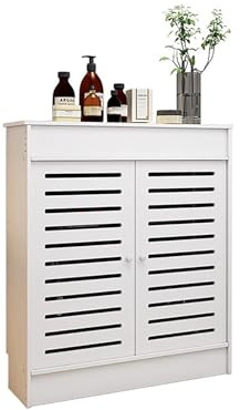 MTSYXYM Copritermosifone Moderno Bianco Mobiletto,Copertura per Radiatore Decorativa,Design Cavo,Facile da Montare,per casa, Ufficio, Hallway Living Room,Bianco.(50cmx70cmx20cm)