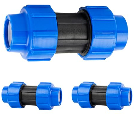 Wzzy Gurden Raccordo in PE MDPE: Raccordo per Tubo di prolunga del Tubo dell'editore, 32 mm, Tecnologia di Collegamento Quick&Easy, Senza Attrezzi (3 Pezzi)