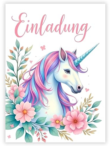 ZETTMANN Einhorn Einladungskarten Kindergeburtstag für Mädchen - 10er Set in A6 Format - Einhorn Party-Einladungen für Kinder, Geburtstags-Einladungen - nachhaltig & klimafreundlich