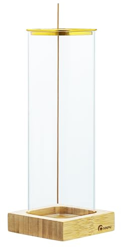 Incense Holder Incense Holder for Sticks Incense burner with Glass Ash Catcher - Anti-Ash Flying Upgrade Design Incense-stick holder for Yoga, Tea Ceremonies, Meditation, Spa and Home Relaxation