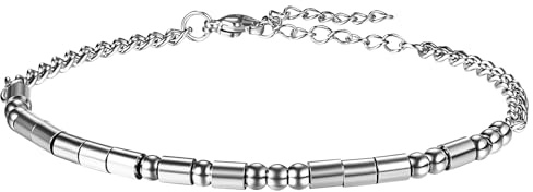 JewelryWe Motivierendes Morsecode Armband für Damen Edelstahl Perlenarmband Verstellbares Motivationsarmband Armkette Inspirierendes Geschenk für Frauen Männer