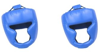Set di 2 protezioni per guance da boxe, protezione per la testa, portatile, per Sanda, Muay Thai, MMA, per bambini, blu