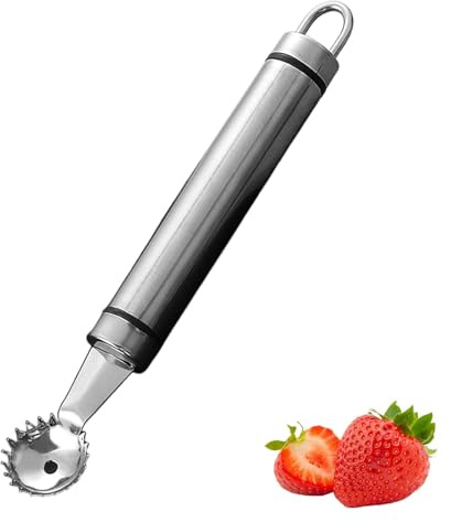 Livawnd Stainless Steel Strawberry Huller & Tomato Corer Tool | Multi-Function Fruit Stem & Core Remover, Sharp Durable Kitchen Gadget for Strawberries, Tomatoes & Small Fruits