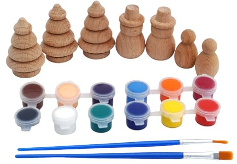 Figure in legno per pittura e pupazzo di neve Figura non verniciata Albero di Natale Ornamento Forniture artigianali Figure per la pittura e albero di Natale Ornamento Pupazzo di neve Figura