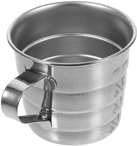 SEWACC Vaso Medidor de Acero Inoxidable Asa Ergonómica Taza Medidora Multiusos Escala Clara Utensilio para Hornear y Medir Líquidos o Ingredientes Sólidos Lavable y Fácil de Limpiar