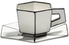 Tazzina caffè con piattino bianco - nero Carte Blanche