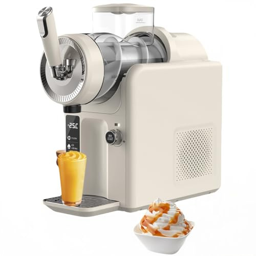 Máquina de Granizado Comercial, Trituradora de Hielo de 1,8 L con 5 Ajustes Preestablecidos, Congelación Rápida, Máquina de Granizado Eléctrica Autolimpiante Para Batidos, Helados y Batidos white