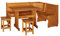 M.MOBLIT Rinconera con Mesa Y Taburetes, Madera Pino, Color Miel 132X172X86 (Bancos Intercambiables)