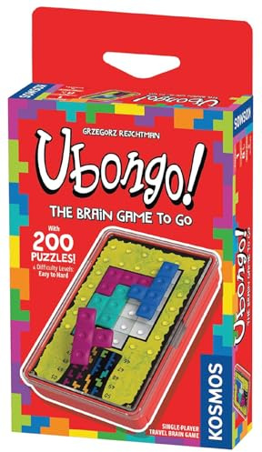 Ubongo The Brain Game to Go | Thames & Kosmos | Fast-Paced, Addictive, and Easy-to-Learn | Convenient Self Contained Carrying Case | Solo Geometric Puzzle Game | for Ages 8 and Up