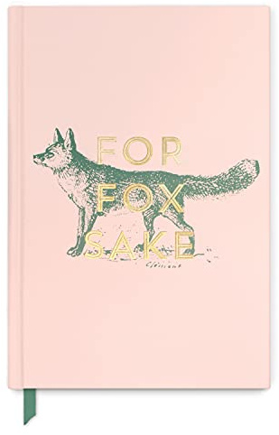 DesignWorks Ink Soft Touch inbunden rolig journal anteckningsbok med 240 fodrade sidor för arbete, skrivande, journalföring - vintage sass för Fox Sake, 14,6 x 21,6