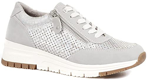 Chunky Lace-Up Trainers - Grey Size 6