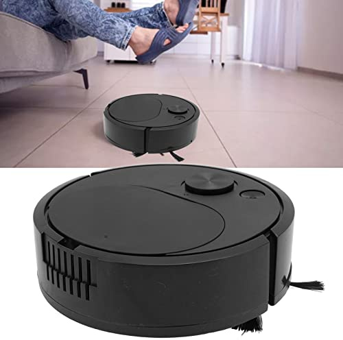 Tnfeeon Robotdammsugare ABS-material Nätsladd Mopp Multifunktionell USB-laddning Mini Smart Soprobot för Trägolv Kakelmatta (Svart)