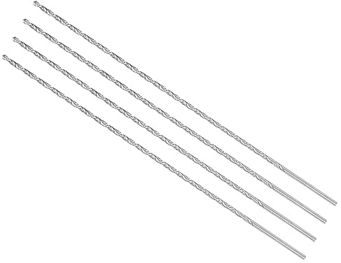 CoCud Extra Langer Spiralbohrer Bohrer 2mm Bohrer Durchmesser 200mm Gesamt Länge Schnellarbeitsstahl Spiralbohrer Bit - (Anwendung: für Kupfer Metall Holz Aluminium) 4Stk