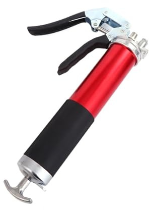 KJOET Pistolet graisseur Manuel à Levier Robuste Pistolet à Graisse Portable 10000 PSI 400cc, poignée à Levier, Tuyau d'injection de graissage, Machines-Outils (Color : Rood)
