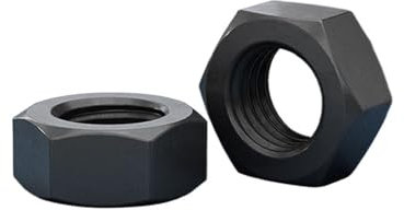 NORAZE Feingewinde-Sechskantmutter M8x1 M10x1 M10x1,25 M12x1,25 M12x1,5 M14x1,5 M16x1,5 M18x1,5 M20x1,5 Schwarze Muttern aus Kohlenstoffstahl (Color : Black, Size : 2pcs M12x1.25mm)