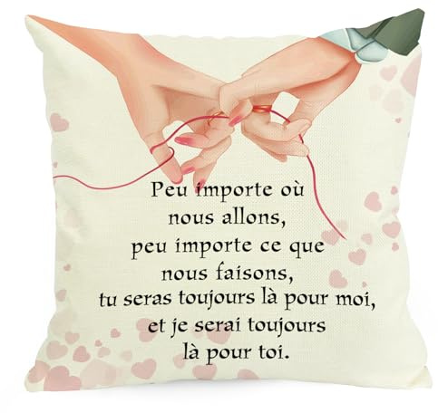 Cadeau Saint Valentin Original pour Femme et Homme, Idée Noël Personnalisée Taie Oreiller 45x45
