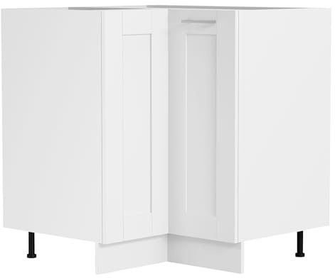 Eckschrank | Maße ca. H. 82 x B. 76 x T. 76 cm | Küchenschrank | Küchenunterschrank | Unterschrank im Landhaus Stil | Küchenmöbel – Colura