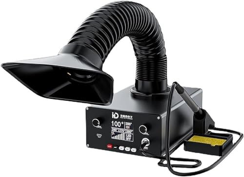 ZQJYMXY 2 IN 1 Solder Fume Extractor, Solder Smoke Absorber with Soldering Iron Station, 4 Stage Filter, Smart Hibernation DIY Soldering Fan for Soldering Workbench Work Station