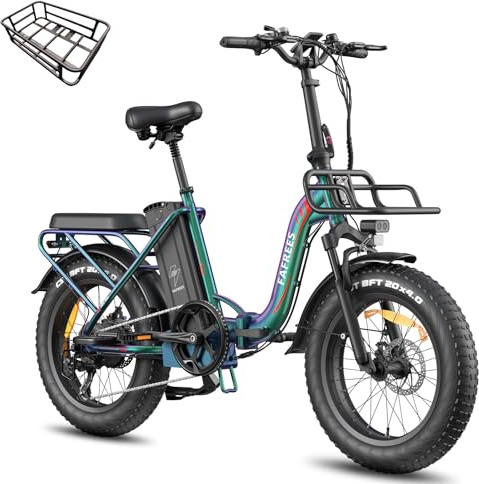 Fafrees F20 MAX E-Bike Herren 20 Zoll 48V 30AH Akku [ Offiziell ] Gasgeschwindigkeit 6km/h Fatbike Ebike Klapprad, E Bike Damen Elektrobike Mountainbike Bremslicht 54N.m, Elektrofahrrad 150kg