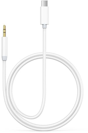 FUHAYA USB C to 3.5mm Audio Aux Jack Cable for iPhone 16, USB Type C to 3.5mm Headphone Car Speaker Stereo Cord for iPhone 16/16 Plus/16 Pro/16 Pro Max/15/15 Plus/15 Pro/15 Pro Max, iPad Pro, White