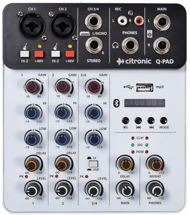 Q-PAD Compact Mixer + USB/BT/mp3