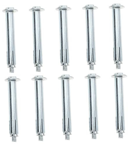 MUCKLILY 10Pcs Heavy Duty Expansion Bolts,Wall Anchor Bolts, Ground Lock Screw Asphalt Bolts Expansion Bolts Bolt Sleeve Anchor Bolts, Screw Bolts, Heavy Duty Concrete Masonry Brick Wall Fixings