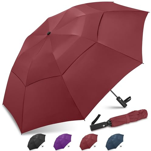 ZOMAKE Regenschirm Sturmfest Taschenschirm Groß,54/62 Inch Golfschirm Sturmfest Leicht,Großer Taschenschirm Stabil mit Doppelkappe für Herren Damen Kinder