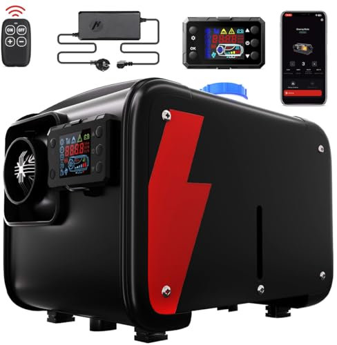 HCALORY 8kW Luft Dieselheizung,12 V/24 V 0,15–0,44 L/Std Diesel Standheizung Air Diesel Heizung mit Bluetooth APP Adapter und LCD-Display