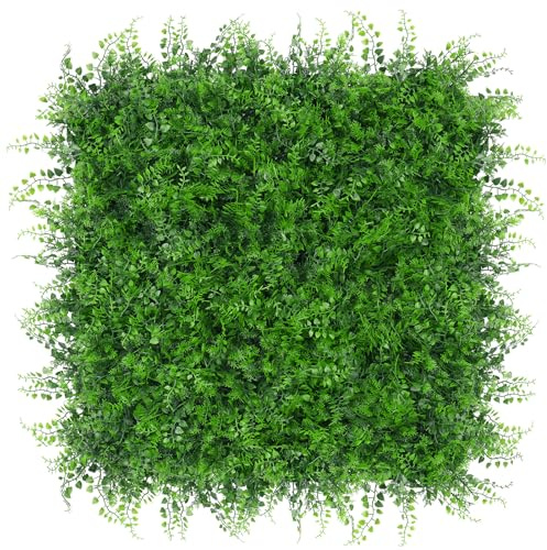 Yangrass Grass Wall Panels, 20''x20'' 12pcs Artificial Boxwood Hedge Panels Privacy Screen, Green Wall Decor with UV Protection, Greenery Backdrop for Garden Indoor Outdoor Decor
