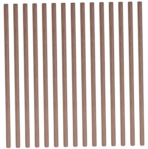 Lurrose 24pcs Black Walnut Wooden Dowel Rods 10mm Diameter 30cm Length Round Wood Craft Sticks for DIY Projects Model Making and Cake Support