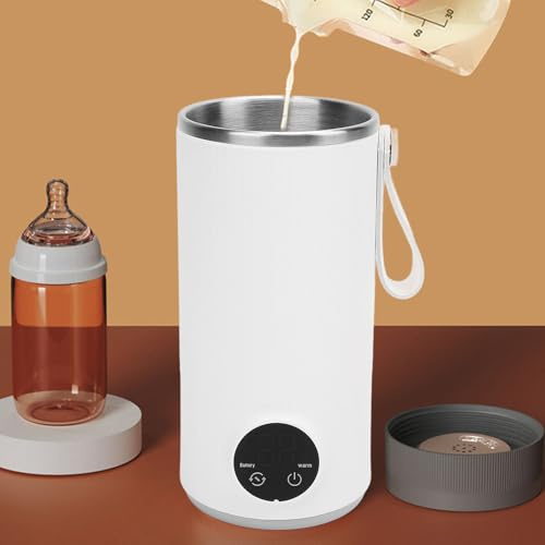 Bouilloire électrique Portative sans Fil, Chaudière à Eau Chaude de Voyage 400ML 4 Vitesses, Mini Bouilloire Rechargeable USB en Acier Inoxydable pour café et Lait