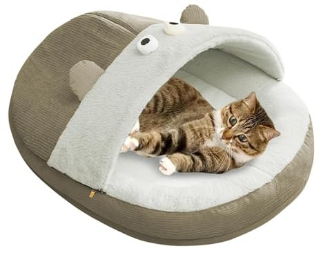 Hundehöhle Hundehütte Hundebett Hundehütte,Halbgeschlossenes Hundeliege Hundesofa Hundekissen Mit Bezug Für Große, Mittelgroße Und Kleine Hunde
