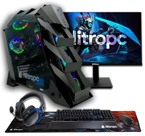 NitroPC - Pack Elite | PC Gaming Complet (AMD Ryzen 7 9800X3D 4.7/5.2GHz, RTX 5080 16Go, RAM 32Go RGB, M.2 2To, W11 Pro | WiFi, Moniteur 27, Clavier, Souris, Casque)