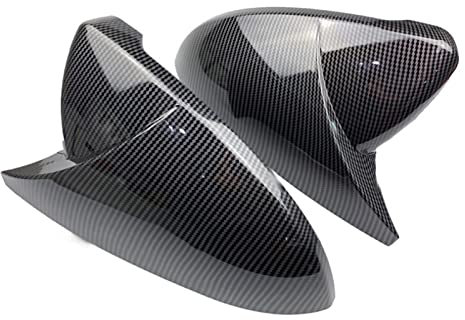 Außenspiegelkappen Für VW Für Golf MK7 7,5 Für GTI 7 7R Spiegel Abdeckungen Kappen Rückspiegel Fall Abdeckung Carbon Look Abdeckung Spiegelkappen(Carbon Look Black)