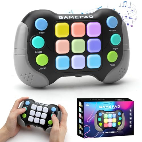 APOMOONS Console di Gioco Portatile, 4 Modalità di Gioco di Reazione per Bambini, Pop It Elettronico Giochi Elettronici, Poppit Elettronico per Bambini e Bambine Dai 5 Anni in Su