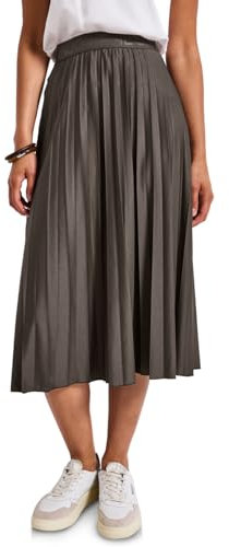 STREET ONE Damen 3610020 Midi Plissée Rock, Nomad Brown, 40W EU