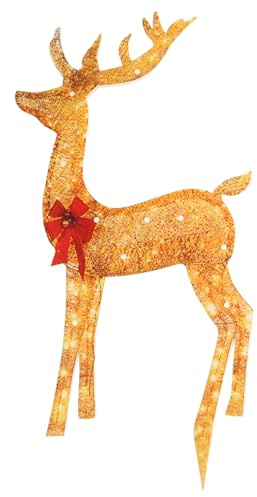 Weihnachts-Gartendekoration, LED-beleuchtete Rentier-Statuen, Acryl, Weihnachts-Rentier-Licht für Outdoor-Atmosphäre, LED-leuchtende Gartendekoration