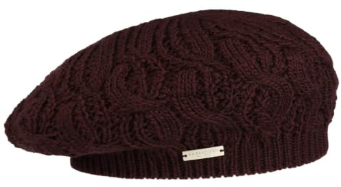 Seeberger Uni Strickbaske Winterbaske Damenbaske Baskenmütze Damen - mit Futter Herbst-Winter Winter