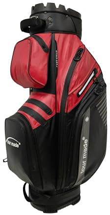 Tour Made Organizer Golfbag wasserdicht I Herren & Damen I kein Klappern | kein Schlägerklappern dank Silencer I kein Verhaken dank durchg. Schlägerbahnen bis zum Boden I 10 Taschen I große Kühltasche