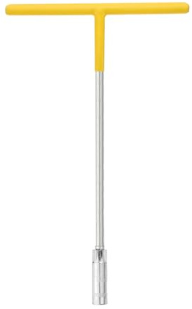 sourcing map T-Handle Wrench Socket 10mm 6-Point Metric Socket with Long Reach Chrome Vanadium Steel for Motorcycle Bicycle Car Repair, Silver-Yellow