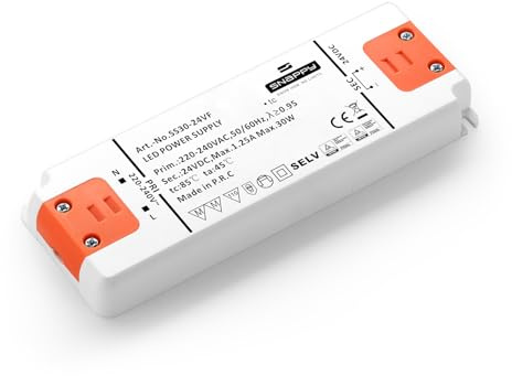 LIGHTEU, Trasformatore LED 30 W, 24 V DC, 1,25 A, tensione costante per strisce LED e lampadine G4, MR11 e MR16