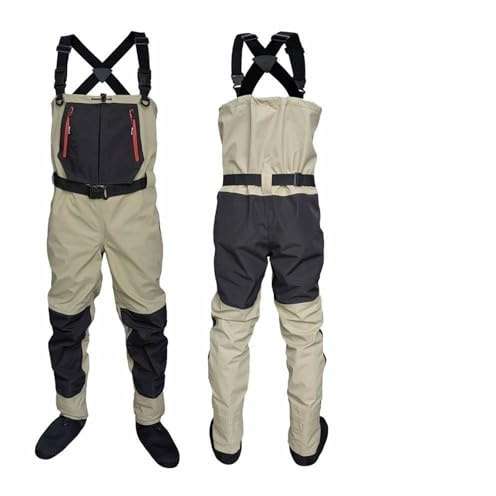 DKJAHSEK Waders flugfiskebyxor för barn och vuxna, neoprenfötter för män, flottjakt, snabbtorkande, vattentäta och andningsbara (P3 XXL)
