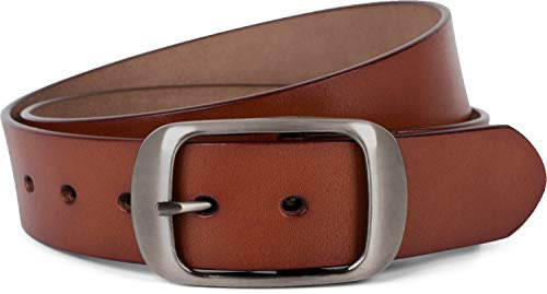 styleBREAKER Unisex Echtleder Gürtel Glänzendes Leder 3,7cm, 100cm,Cognac