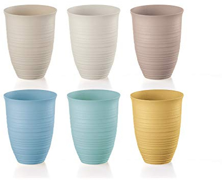 Guzzini - Tierra, Set di 6 Bicchieri Alti, Tumbler in Plastica Riciclata - Multicolore 9,8xh12,4 cm | 520 cc - 17950252