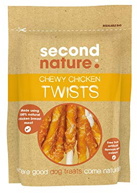 Second Nature Premium, , Dog Treat Chewy Chicken Twists 12x85gm