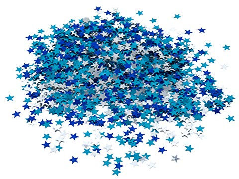 Oblique Unique® Konfetti Sterne Türkis Blau Silber über 300 Stk. Streu Deko Tisch Deko für Geburtstag Party Baby Shower Geburt Taufe eines Jungen