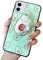 Handyhülle Kompatibel mit Apple iPhone 7 Plus/8 Plus Hülle Cute Weiche Silikon Gel Kratzfest Schutzhülle mit Glitzer Flüssig Flexible TPU Interessante Ständer Cover Case für Mädchen(Avocado)
