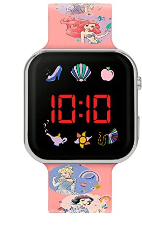 Disney Princess Push Button LED Watch with Pink Silicone Strap PN4398